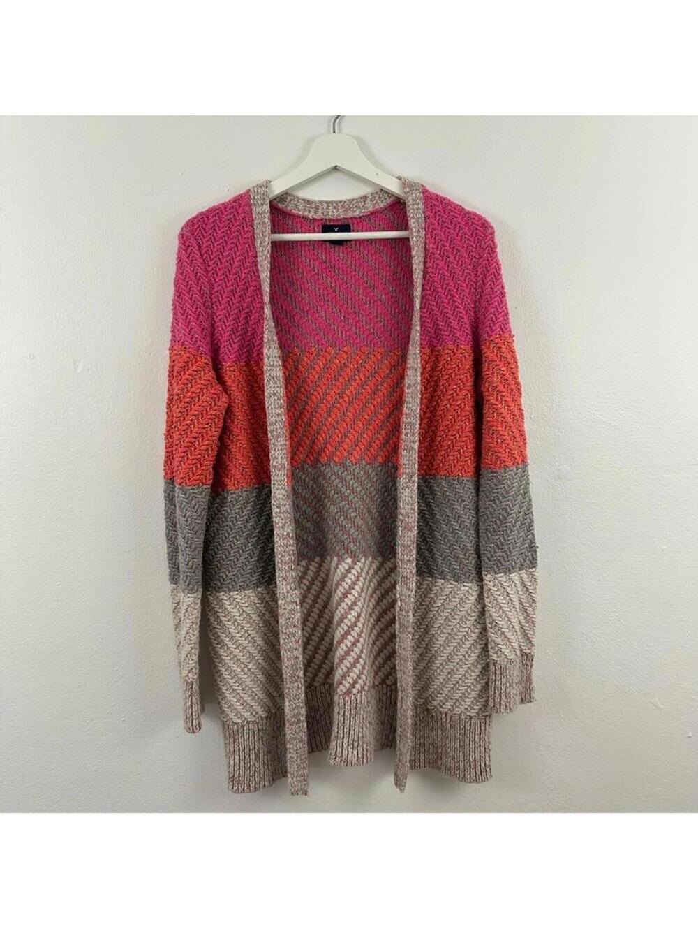 American Eagle Colorblock Cardigan Sweater Women's Size M